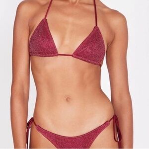 Women's Burgundy Sparkle Triangl Bikini Set
Vinca x Marty top M bottoms S